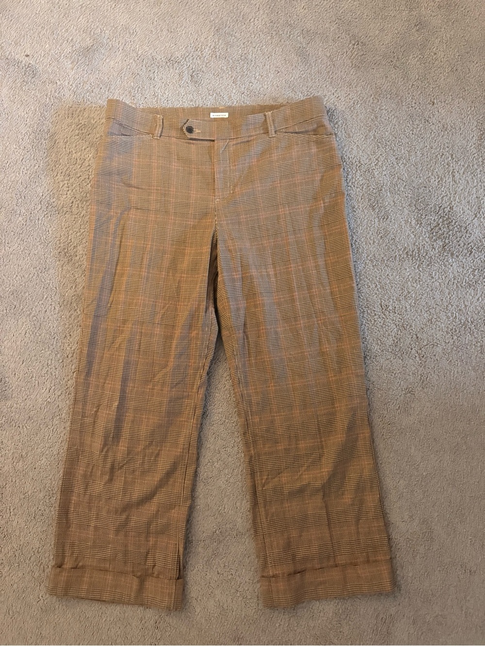 Jones New York Tan Plaid Dress Pants